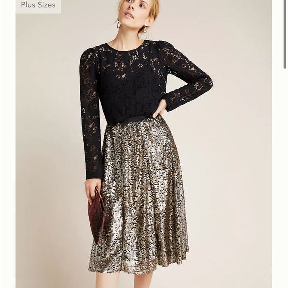 Anthropologie Dresses & Skirts - Anthropologie Maeve Orleans Sequin Midi Skirt M